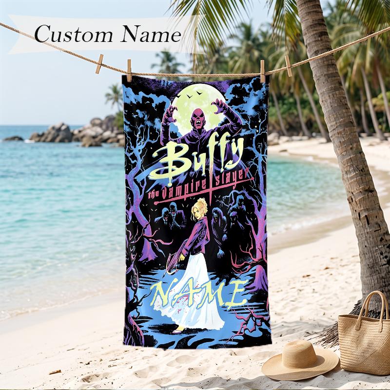 Buffy the Vampire Slayer Custom Name Printed Beach Towel Personalized Soft Towel For Swimming Beach Travel
