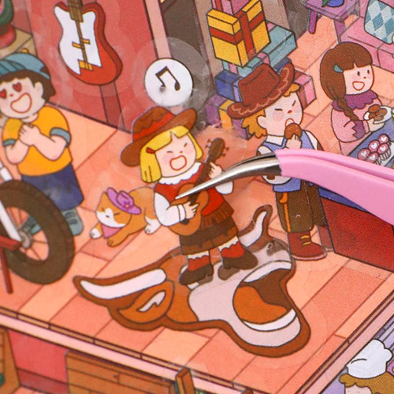 1 комплект мультяшных 3D-наклеек «сделай сам», карманные наклейки для сцен в каюте, наклейки для наклеивания, большие миниатюрные наклейки для сцен, подарки на день рождения