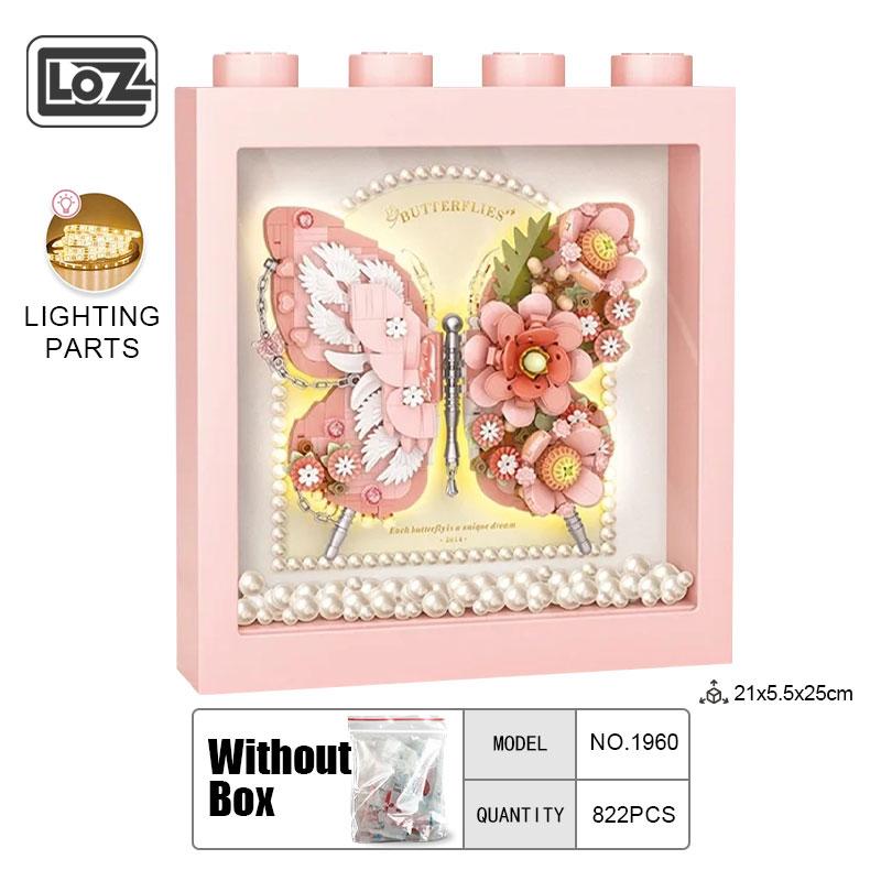Loz Butterfly Building Block Photo Frame Assembly Romantic and Creative Fantasy Decoration Girl Valentine's Day Gift NO BOX