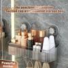 Suction Cup Storage Rack Bathroom Kitchen Organizer Large Capacity Strong Load-bearing Easy To Install Hanging Shower Shelf