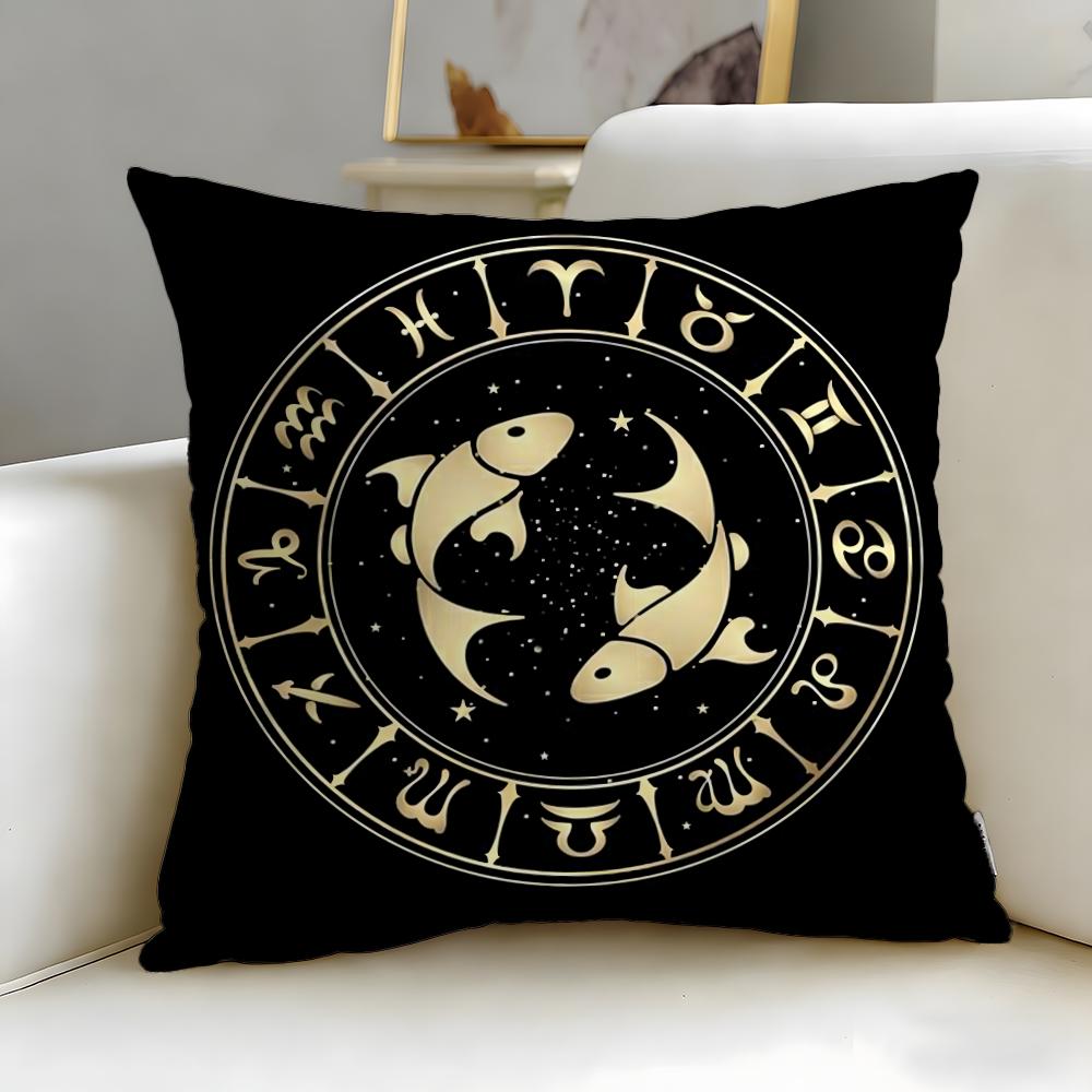 Классическая тема 'Двенадцать созвездий' Чехол на подушку Мягкий и легко стирающийся Наволочка – Универсальный для дивана, кровати, путешествий и офиса