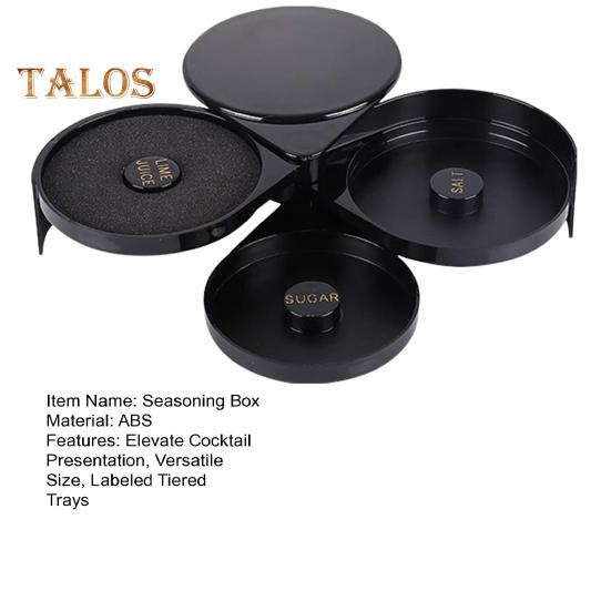 3 Tier Bar Glass Rimmer Salt And Sugar Rimmer Seasoning Box Cocktail Ingredient Separator Bartender Tool for Margaritas