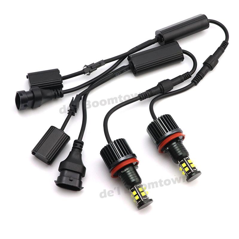 For BMW E81 E82 E87 E88 E90 E92 M3 E93 E60 E70 X5 E71 X6 X6M E89 Z4 2007-UP 2x 240W 6000K Lamp LED Angel Eyes Marker Light Bulbs