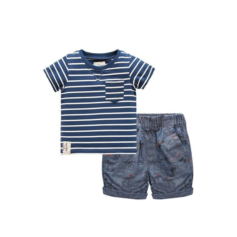 Summer New Children's Short Sleeved Set, Consisting of Two Pieces of Short Sleeved Shorts for Boys