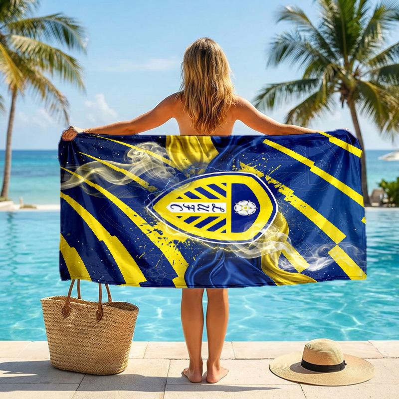 Пляжное полотенце Leeds United Football Мягкое из микрофибры Летнее полотенце Быстросохнущее Впитывающее полотенце для пляжа Бассейна Путешествий