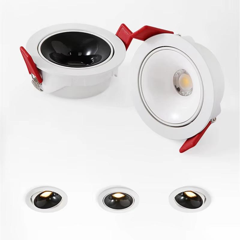 Ультратонкие светодиодные прожекторы с малым углом луча, встроенные точечные светильники 7 Вт, 12 Вт, 18 Вт, 24 °, потолочный светильник для домашнего художественного музея