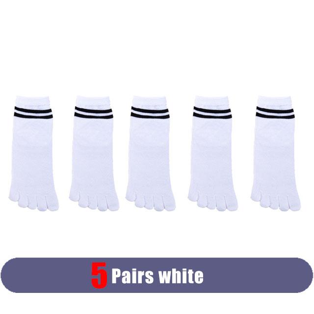 1/5 Pairs Toes Short Socks Woman Girl Cotton Striped Solid Breathable Soft Elastic Invisible Socks 5 Finger Socks Harajuku