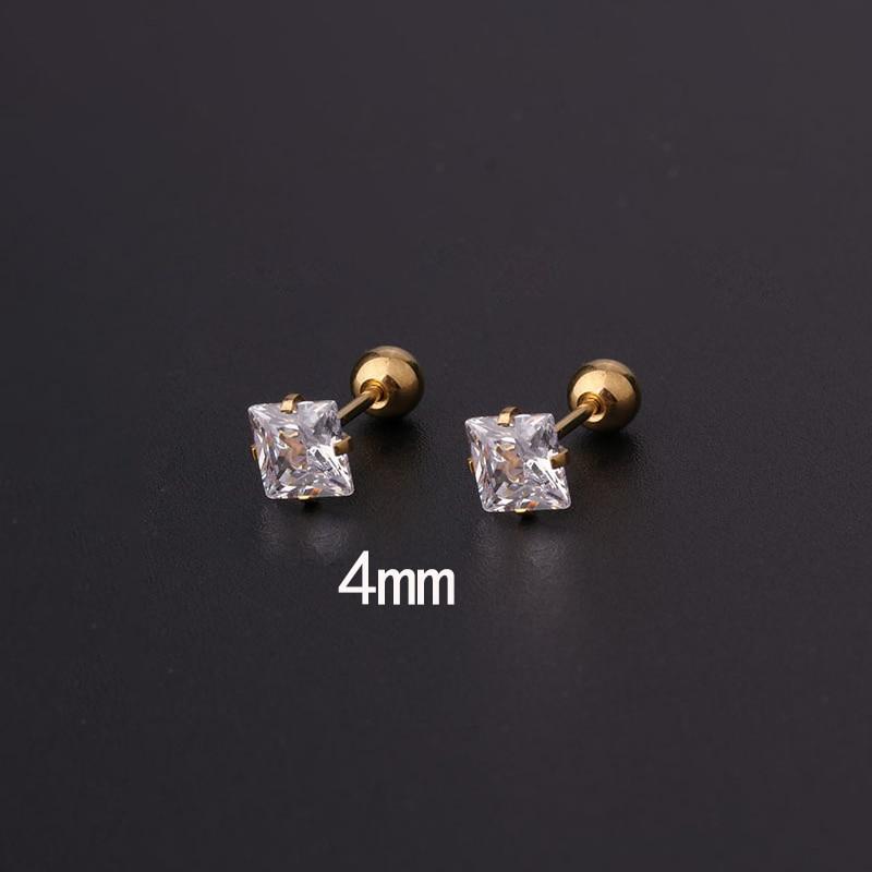 2 шт., серьги-гвоздики из нержавеющей стали 316L для пирсинга козелка, серьги-гвоздики для женщин, геометрический цирконий, кольцо для губ, ювелирные изделия для хряща