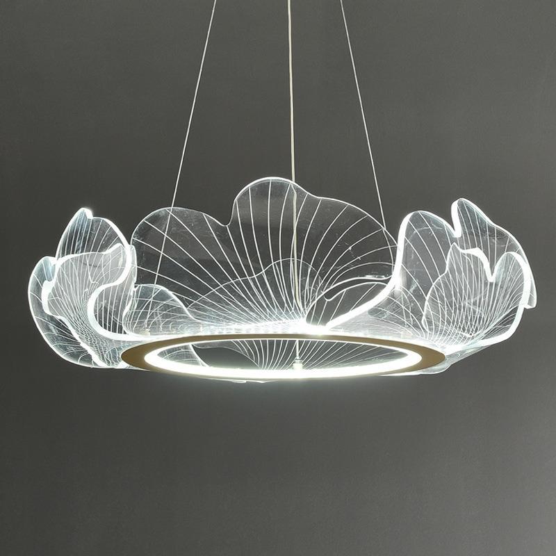 Living Room Chandelier Lighting Modern Acrylic Ginkgo Pendant Light LED Chandelier for Dinging Room Lighting Fixture