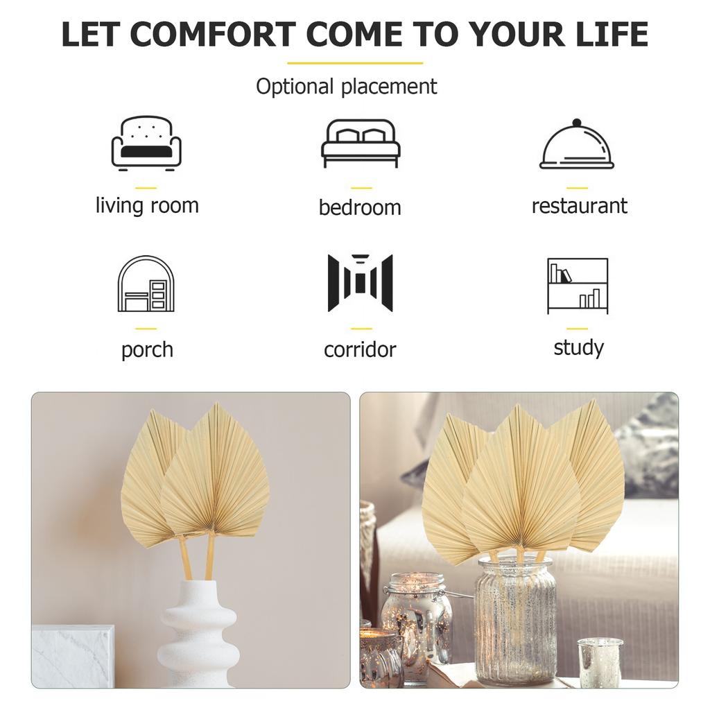 3 шт. Настенное украшение Свадебные украшения Лист Окно Пальма Сушеный Веер Сухие листья Декоративное моделирование Гостиничные принадлежности