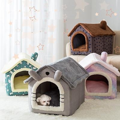 Теплый домик для кошек Дом для кошек Домашние животные Собаки Кошки Зимний домик Съемный коврик Закрытая вилла для домашних животных Кровать для кошек Товары для маленьких собак