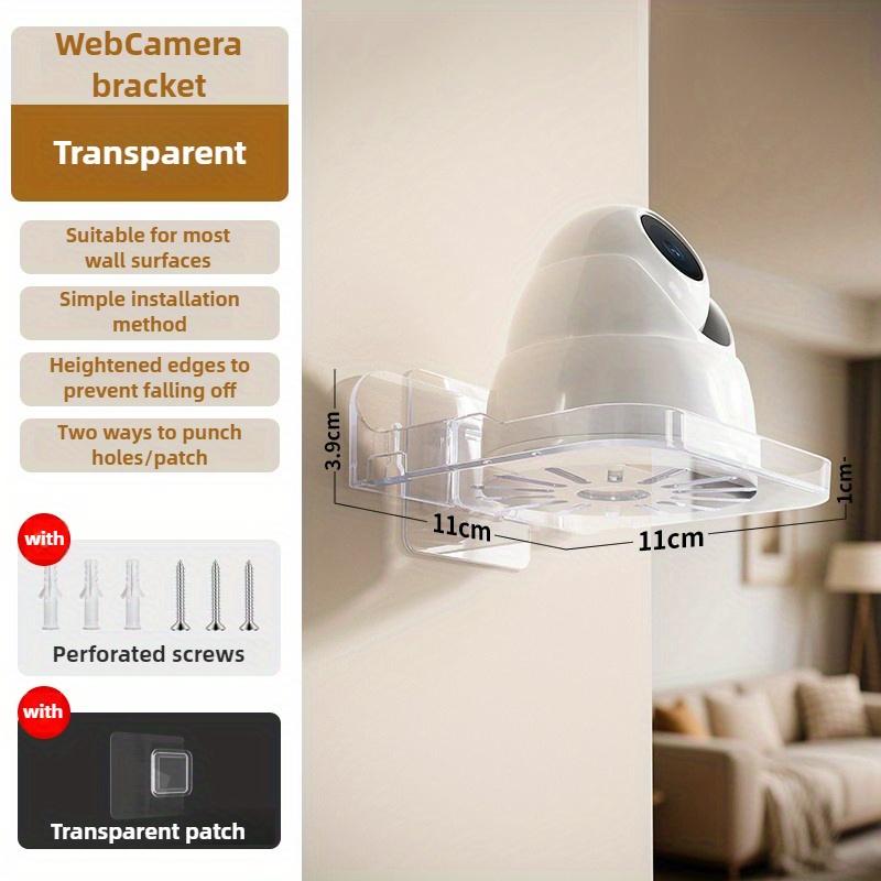 Webcam Mount Bracket Anti-Drop 2 Installation Methods Wall Desk Clip Holder for Webcam Monitor Storage Transparent White
