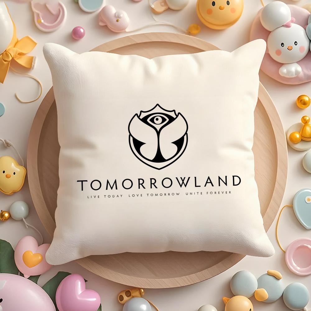 Наволочка на подушку Музыкальный фестиваль Tomorrowland Плюшевая ткань Мягкая Двусторонняя печать Диван Теплая Зимний Дом Подарок Наволочка