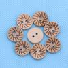 100pcs/lot Mix Shape 2 Holes Natural Color Wooden Pattern Wood Sewing Buttons