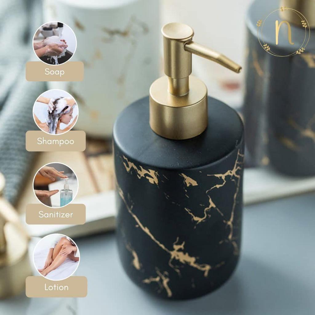 Керамический диспенсер для жидкого мыла с матовым покрытием для ванной комнаты (300 мл) - Диспенсер для мыла для умывальника - Бутылка-дозатор для жидкого мыла