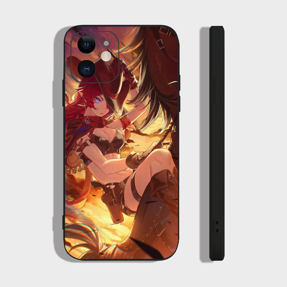 Game Genshin Impact Chasca Phone Case For IPhone 17 Air 16 15 14 13 Pro Max 11 12 Black Silicone Cover
