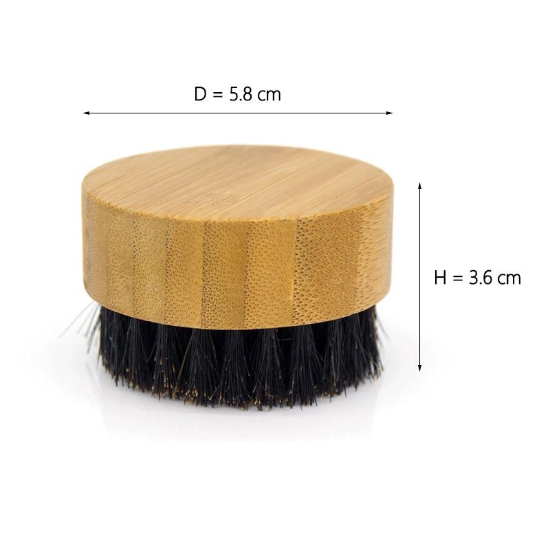 Round Handle Beard & Mustache Brush Hair Boar Bristle Beard Brush Massage Comb Men Beard Grooming Tool