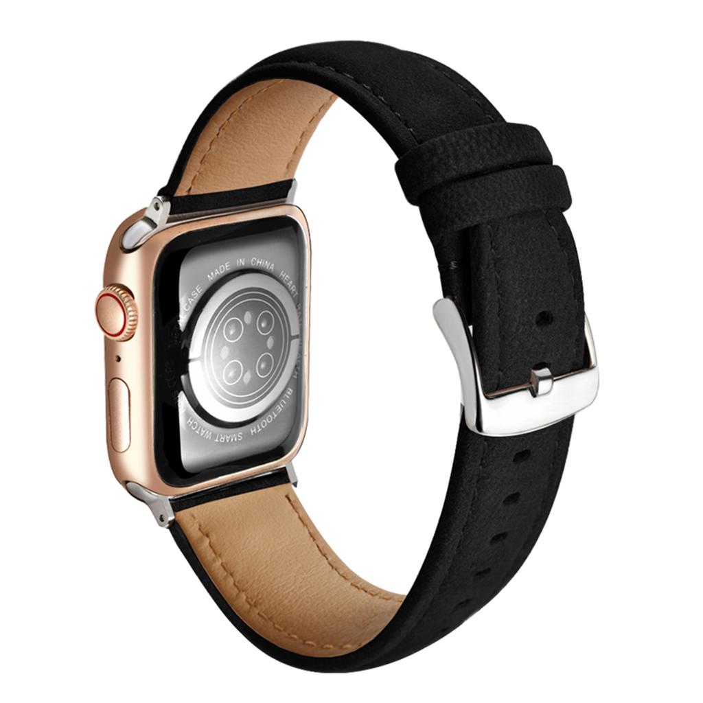 Top Layer Genuine Cow Leather Strap for Apple Watch Series 11 10 42mm/9 8 7 41mm/SE3 SE2 SE 6 5 4 40mm/3 2 1 38mm Quick Release Watch Band