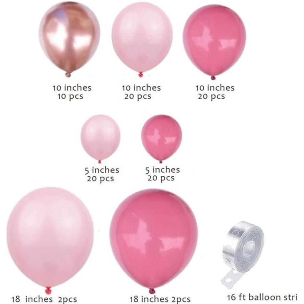 Balloon Arch Kit with Balloons Included Pink and Rose Glod Balloons of Different Sizes for Wedding Baby Shower New Years Birthday Party Supplies