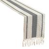 Nordic Style Table Runner Color Block Design Easy To Clean Table Flag with Tassel Christmas Dinner Table Accessory