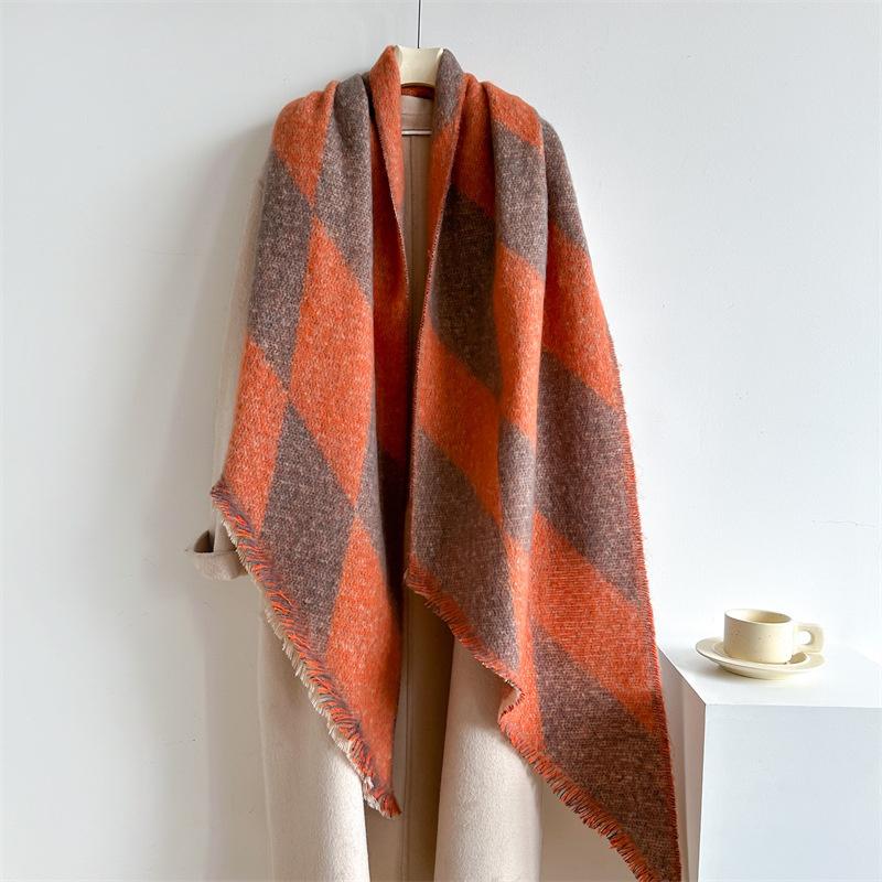 New Thickened and Elongated Winter Scarf Cashmere Feeling Shawl and Wraps Pashmina Neckerchief Bufanda Female Poncho 48Colors