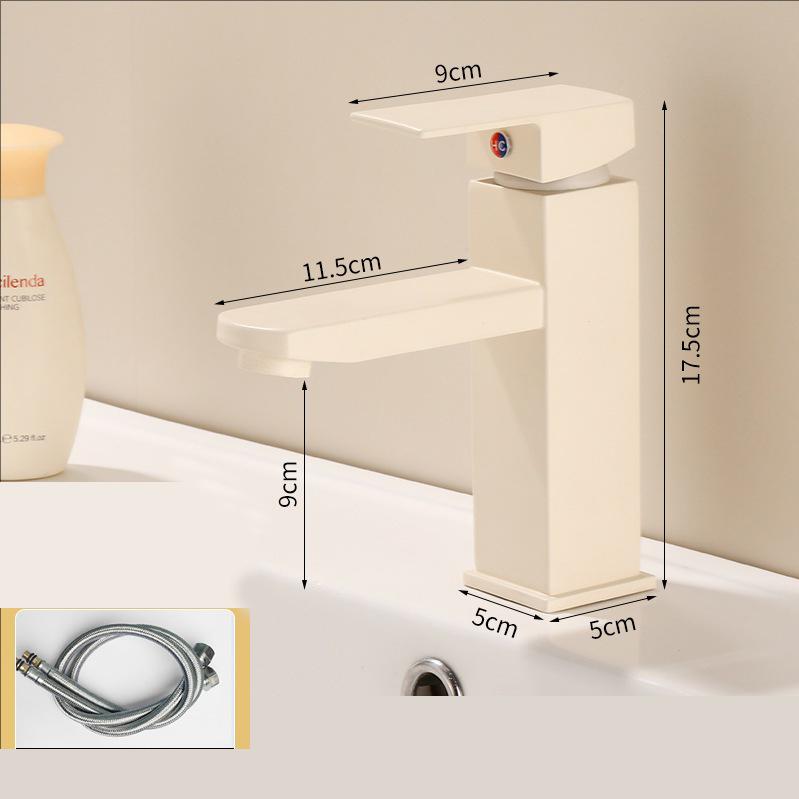 Черный смеситель для раковины Горячий и холодный смесители Смесители для раковины в ванной Однорычажный Кремово-белый Смесители для раковины Серо-белый