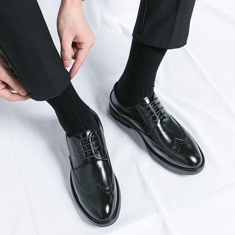 Мужские туфли-броги Дизайнерская кожа Bullock Fashion Свадебная итальянская обувь для офиса и вечеринки Брендовая обувь класса люкс Мужские лоферы Мужская обувь