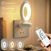 Creative Rotating Remote Control LED Night Light Plug-In Soft Light Eye Protection Sleep Atmosphere Bedroom Bedside Lamp