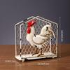 Rustic Rooster Decor Box Dispenser Creative Cocktail Napkin Holder Iron Wired Napkin Holder For Dining Bathroom Kitchen