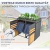 Bin Box Set of 4, Planting Roof, 120-240 Liters, Anthracite, Door in Wood Look incl. Expansion Option (Product does not include built-in trash can)