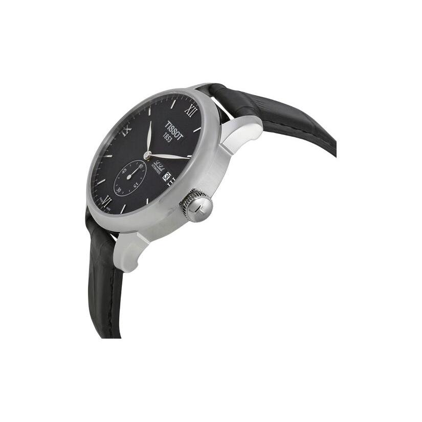 Tissot Автоматические Механические Мужские Часы Часы 39.3мм Черный Циферблат Корпус из Нержавеющей Стали Кожаный Ремешок T006.428.16.058.01