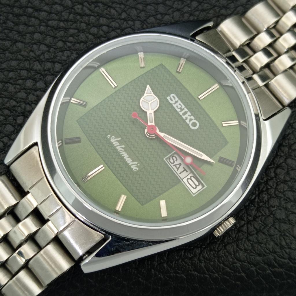 ВИНТАЖНЫЕ МУЖСКИЕ АВТОМАТИЧЕСКИЕ ЧАСЫ SEIKO 6309A ЯПОНИЯ ОТРЕСТАВРИРОВАННЫЕ ЗЕЛЕНЫЙ ЦИФЕРБЛАТ a443221-1
