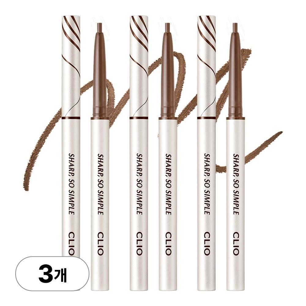 Clio Sharp So Simple Waterproof Pencil Liner 0.14g, 03 Cacao Brown, 3 pcs