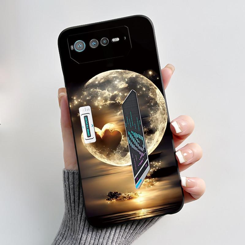 Чехол для телефона Asus ROG Phone 6 5G, мягкий силиконовый, черный, элегантный стиль, мультяшный узор, чехол со снежной горой