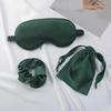 Silk-Like Eye Mask Set: Headband, Scrunchies, Bag - Perfect Wedding Favor & Outdoor Sleep Companion