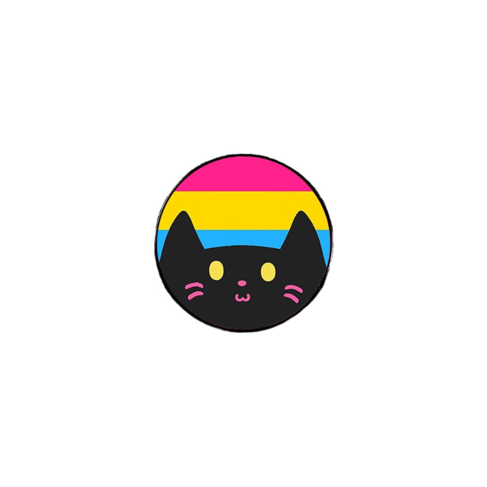 Cute Rainbow Cat Brooch Breastpin Colorful Stripe Badge Exquisite Kitty Enamel Pin Gift