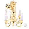 Dollhouse Chandelier 1/12 Scaled Battery Operated Lifelike 4 Heads Miniature Ceiling Light Gold