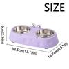 Double Bowl Puppy Food Feeder Cheese Shaped Kitten Feeding Bowl Pet Drinking Dish  Pet Supplies