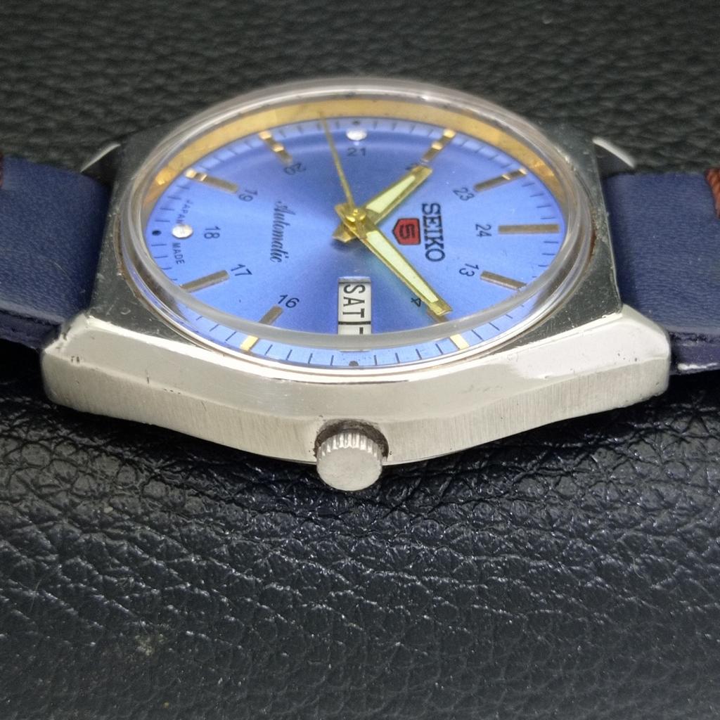 ВИНТАЖНЫЕ МУЖСКИЕ ЧАСЫ SEIKO 5 AUTOMATIC 6309A ЯПОНИЯ ЦВЕТ НЕБЕСНО-ГОЛУБОЙ ЦИФЕРБЛАТ a500835-5
