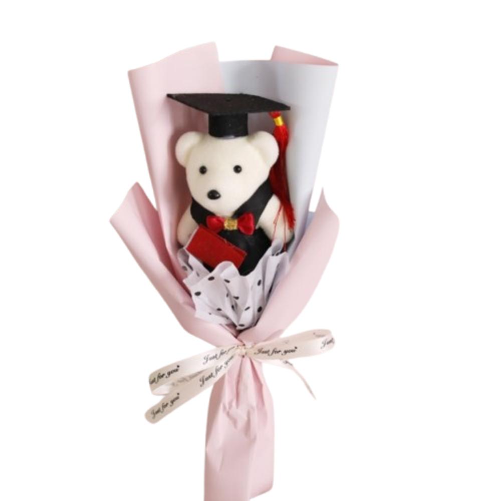 Cartoon Graduation Bear Plush Toy Stuffed Simulated Bear Doll Bouquet  Girlfriends