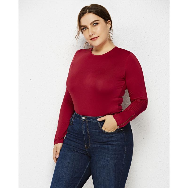 Женский цельный сплошной цвет с длинными рукавами, сексуальный комбинезон с защитой от воздействия больших размеров