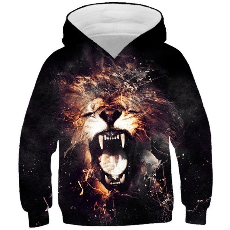 Осенние толстовки с 3D-принтом в виде животных, модные повседневные спортивные толстовки с длинным рукавом для детей и мальчиков