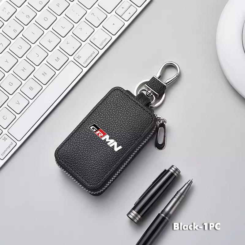Leather Car Keychain Bag Organizer Key Zipper Case EWUYJF7 Bag Protection Cover For Toyota Crown GR Corolla YARIS Auris C-HR Hilux Vios