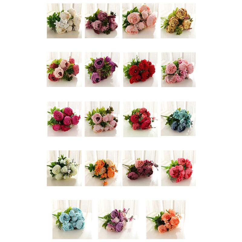 Искусственный цветок пиона с 13 головками, искусственное растение для свадебных аксессуаров для дома, декор комнаты