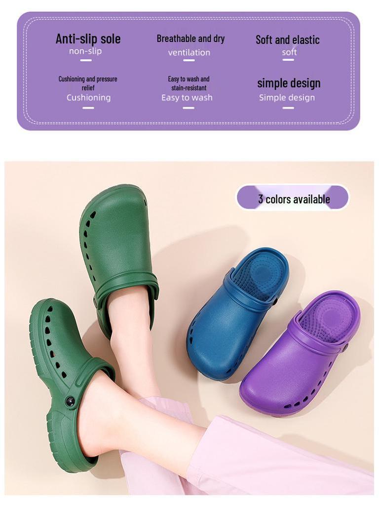 Нескользящие хирургические сабо из ЭВА с закрытым носком для мужчин и женщин - Дышащие, с мягкой подошвой, Идеальны для медицинского персонала