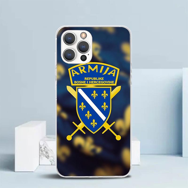 Чехол для телефона с флагом Боснии и Герцеговины Для IPhone 16 17 Air 16E 15 14 Plus 13 Mini 12 11 Pro Max 7 8 + SE 2020 Мягкий ТПУ Задняя крышка
