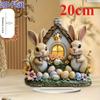 Cute Bunny, 2D Flat Acrylic, Ornament, Suitable for Living Room, Office, Party, Christmas, Halloween