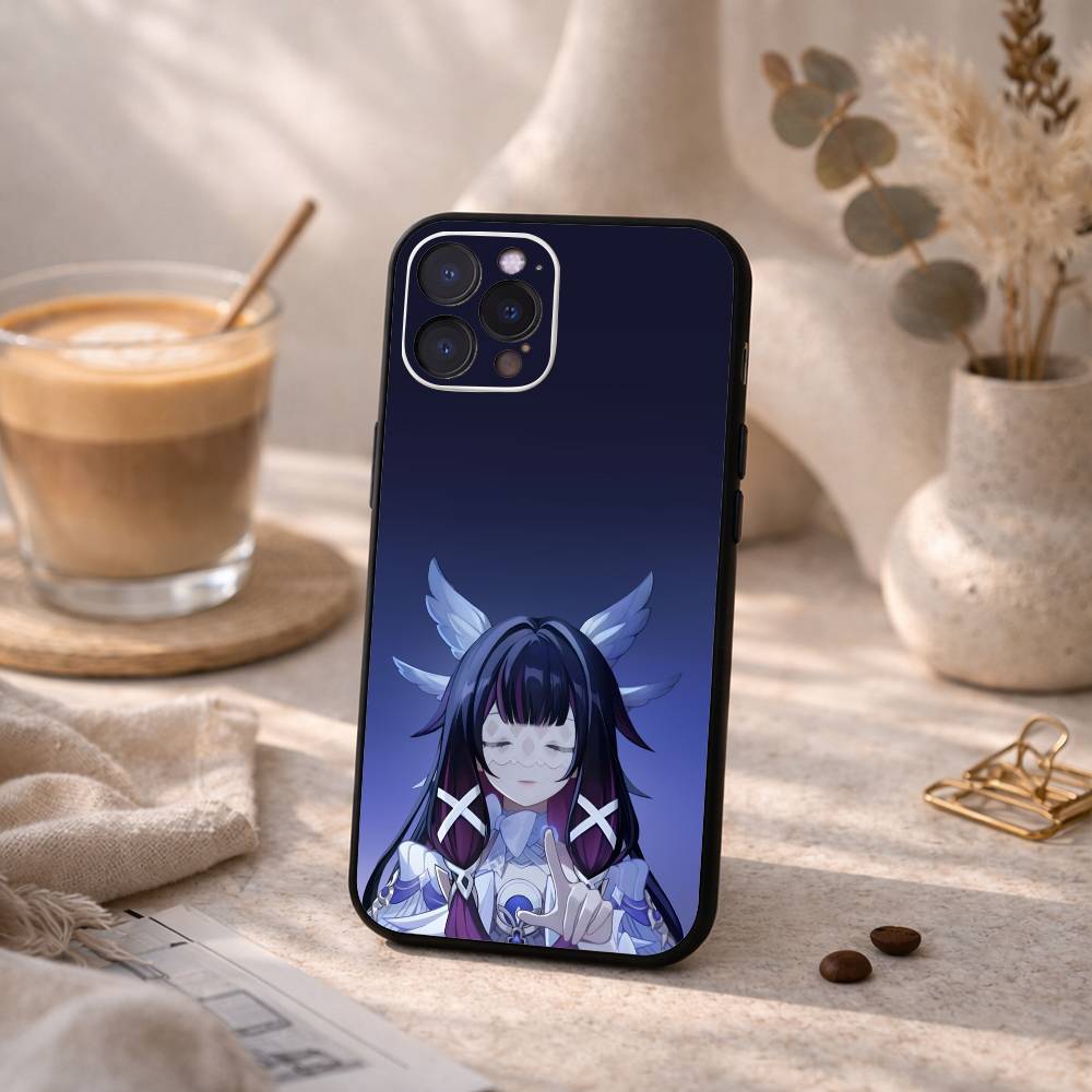 Крутой чехол для телефона G-Genshin-Impact-columbina для iPhone17,16,15,14,13,12,Plus,Pro Max, 5G Другие Мягкий черный чехол