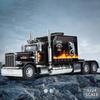 1:Игрушечный седельный тягач Peterbilt 389, масштаб 1:24, для детей, дизайн Lonestar, с функциями, собранный полуприцеп, Реали