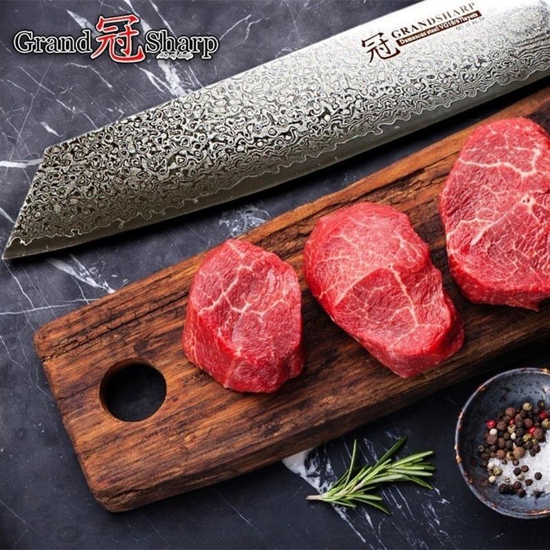 Нож шеф-повара 8,2 дюйма VG10 Дамасская сталь vg10 Японские кухонные ножи G10 Ручка